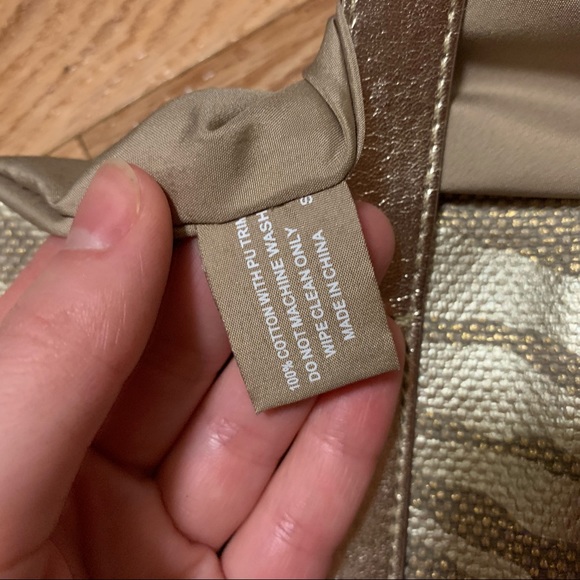 Michael Kors Gold Zebra Print Tote - Picture 5 of 5